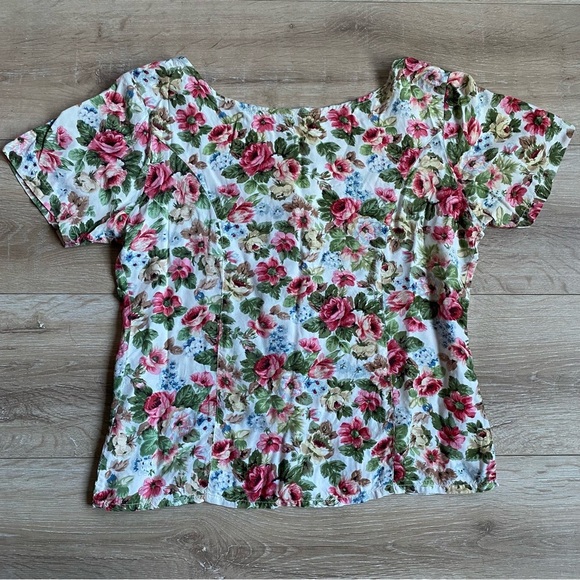 Vintage Jacob blouse button up floral rose shirt 100 % Viscose medium - Picture 2 of 6